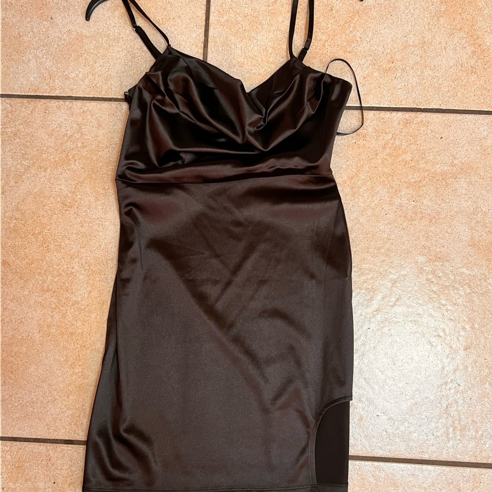 Forever 21 Black Satin Mini Dress